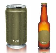 plain can and plain beer bottle